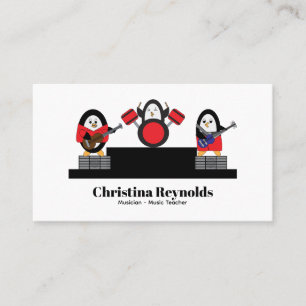 Penguin Musician Band Personalize Visitkort