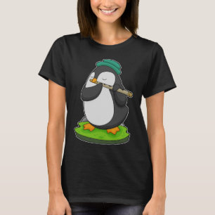 Penguin Musician Flute Music T Shirt
