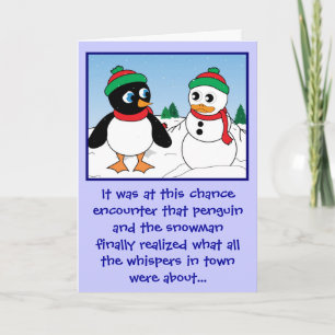 Penguin n Snögubbe-Helgdag-kort Helgkort