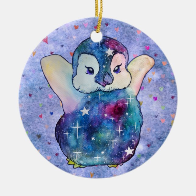 Penguin named Button Julgransprydnad Keramik (Framsidan)