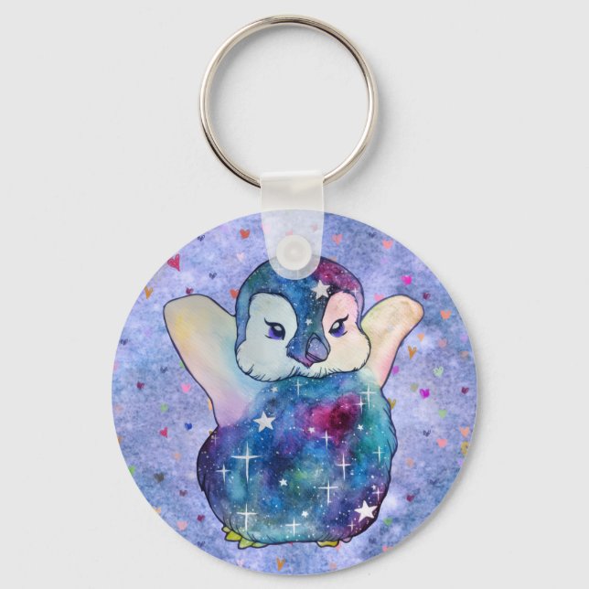 Penguin named Button Nyckelring (Framsida)