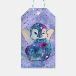 Penguin named Button Presentetikett