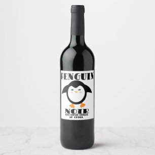 Penguin Noir Vin-etiketter Vinflaska Etikett