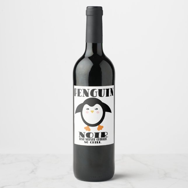 Penguin Noir Vin-etiketter Vinflaska Etikett (Framsida)