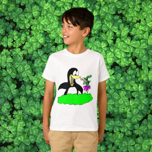 Penguin och Leprechaun Kids T Shirt
