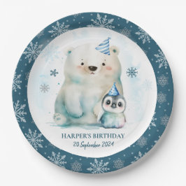 Penguin och Polar Bear Winter Birthday