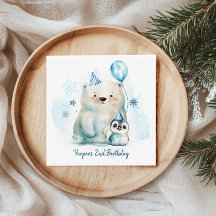 Penguin och Polar Bear Winter Birthday
