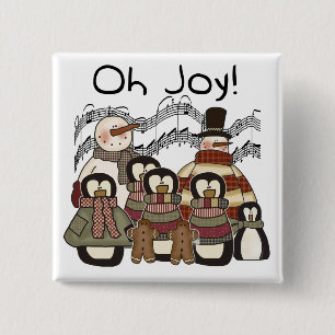 Penguin Oh Joy jul Tshirts och Gifts Knapp