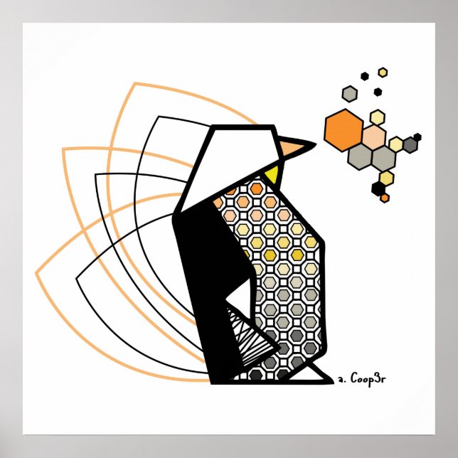 Penguin origami poster (Framsidan)