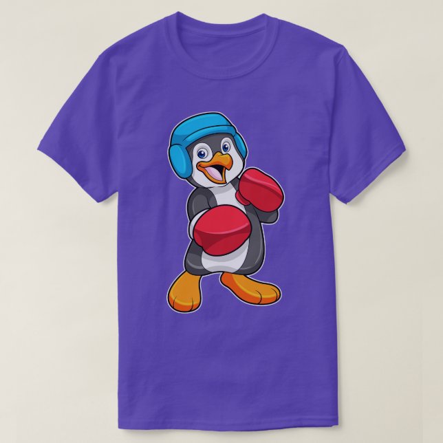 Penguin på Boxing med Boxing handskar Helmet T Shirt (Design framsida)