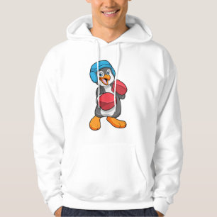 Penguin på Boxing med Boxing handskar och hjälm Hoodie