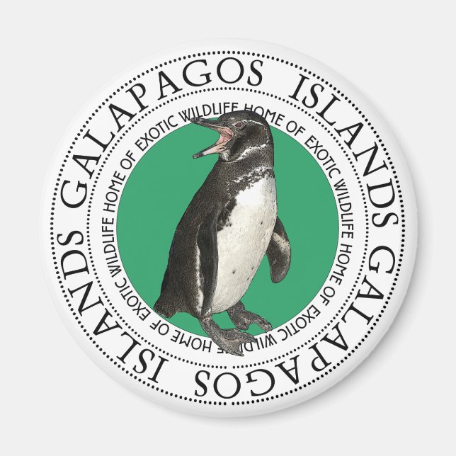Penguin på Galapagosöarna Magnet (Framsidan)