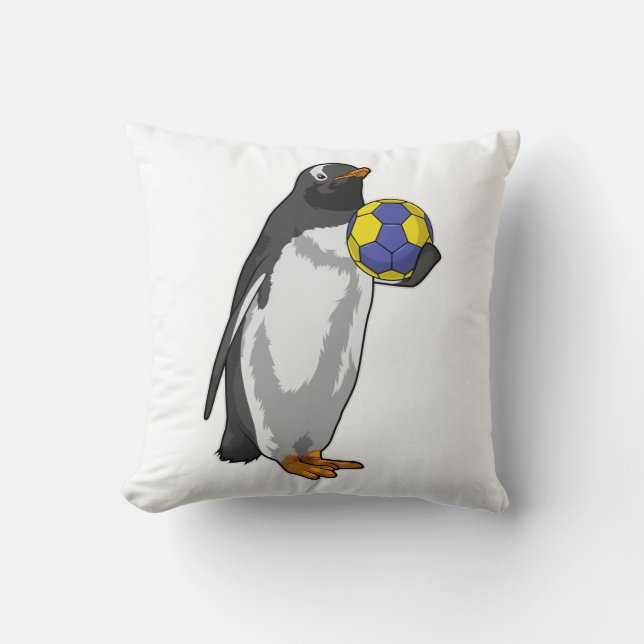 Penguin på Handball Sports Kudde (Framsida)