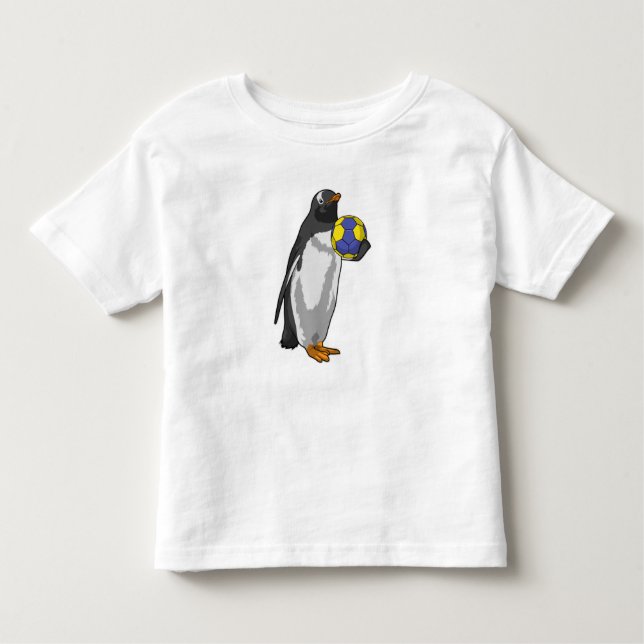 Penguin på Handball Sports T Shirt (Framsida)