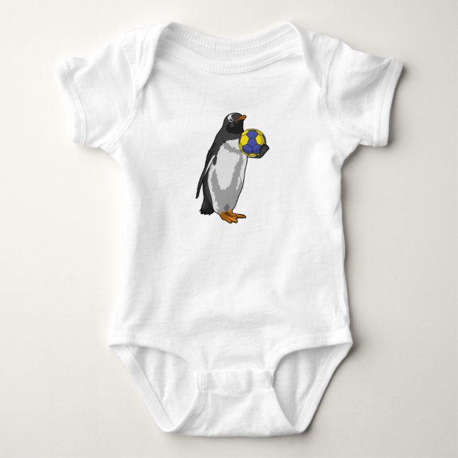 Penguin på Handball Sports T Shirt (Framsida)