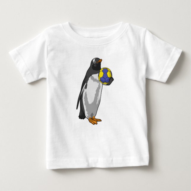 Penguin på Handball Sports T Shirt (Framsida)