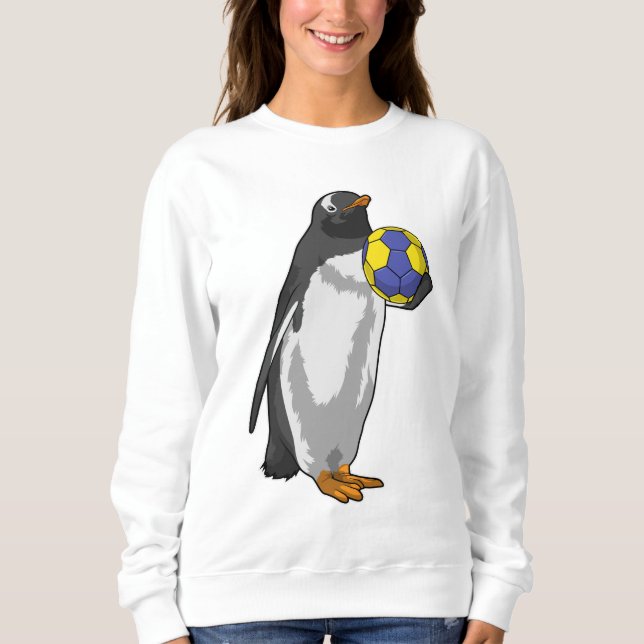 Penguin på Handball Sports T Shirt (Framsida)