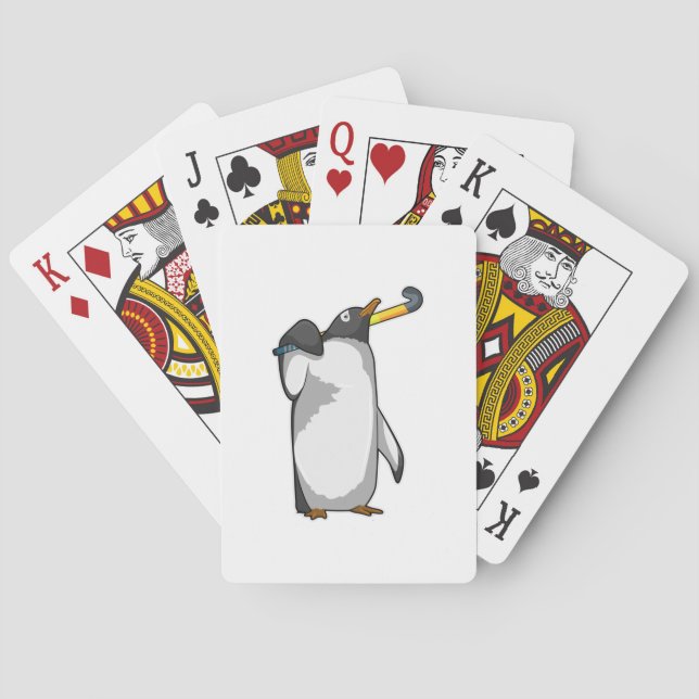Penguin på Hockey med Hockey stick Casinokort (Baksidan)