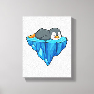 Penguin på isflod canvastryck