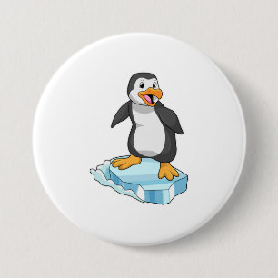 Penguin på isflod knapp