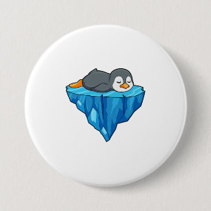 Penguin på isflod knapp