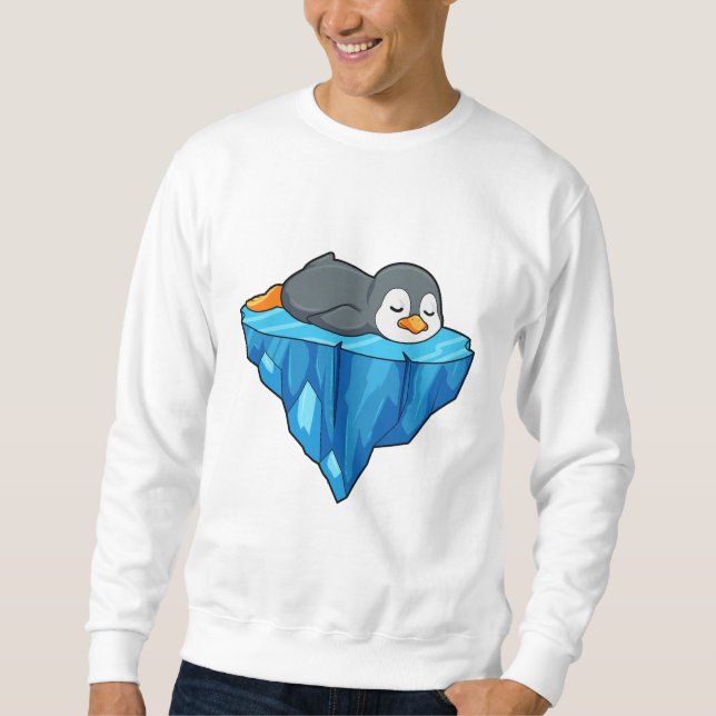 Penguin på isflod lång ärmad tröja (Framsida)