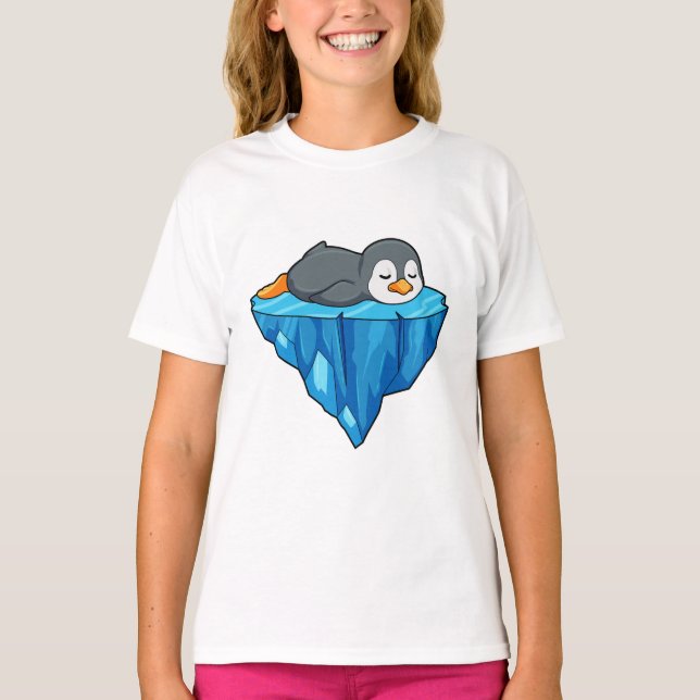 Penguin på isflod t shirt (Framsida)