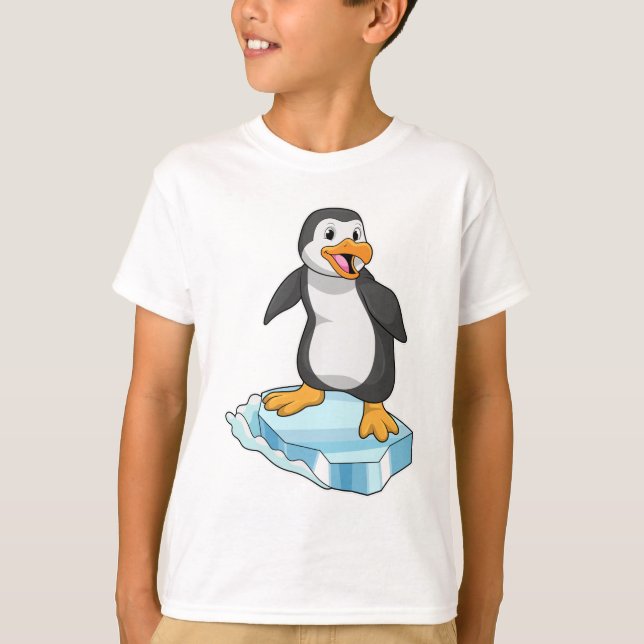Penguin på isflod t shirt (Framsida)