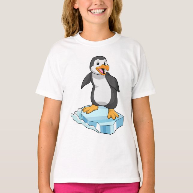 Penguin på isflod t shirt (Framsida)