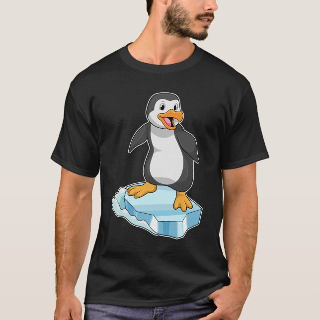 Penguin på isflod t shirt (Framsida)
