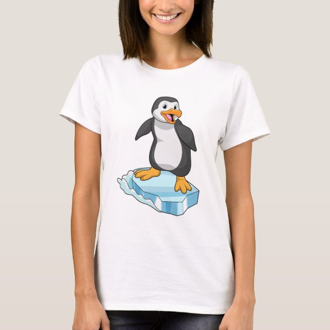 Penguin på isflod t shirt (Framsida)