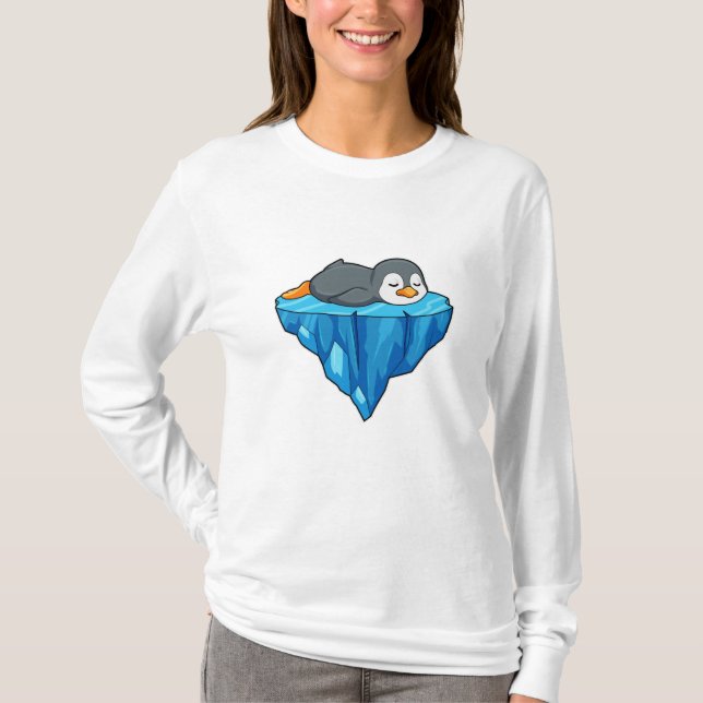 Penguin på isflod t shirt (Framsida)