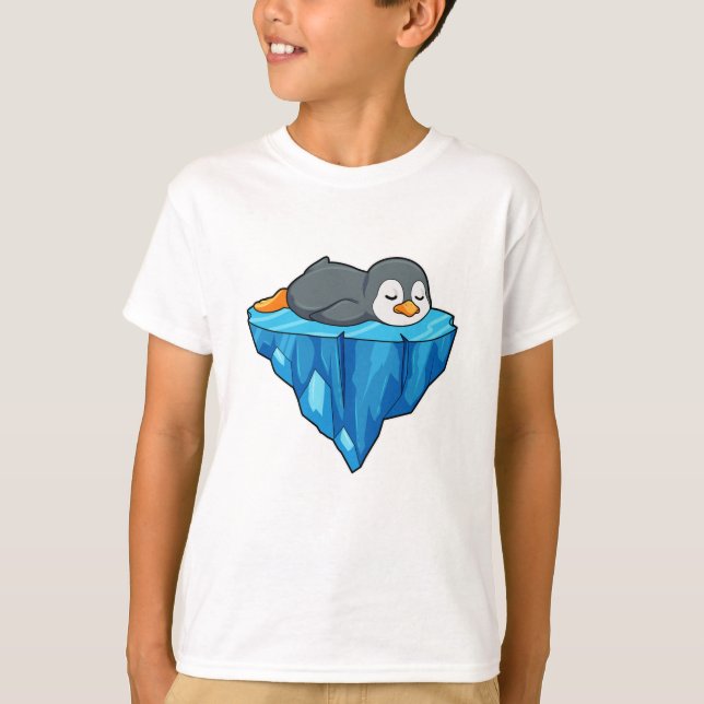 Penguin på isflod t shirt (Framsida)
