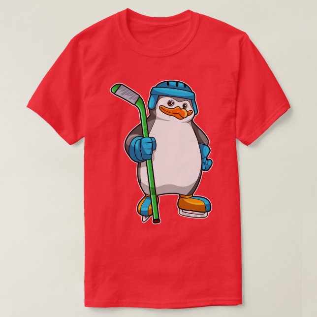 Penguin på ishockey med ishockey-klubb 1 t shirt (Design framsida)