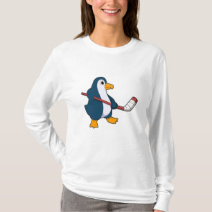 Penguin på ishockey med ishockeyklubba t shirt