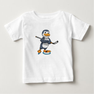 Penguin på ishockey med ishockeyklubba t shirt