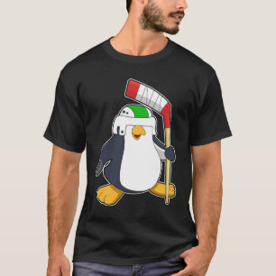 Penguin på ishockey med ishockeyklubba t shirt