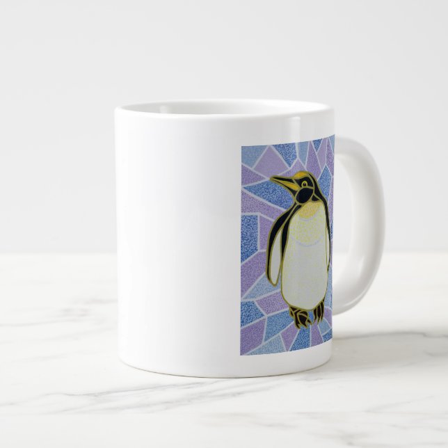 Penguin på lagat glas jumbo mugg (Framsida höger)