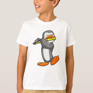 Penguin på Music med Flute T Shirt