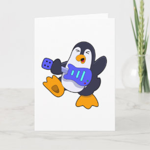 Penguin på Music med Guitar Kort