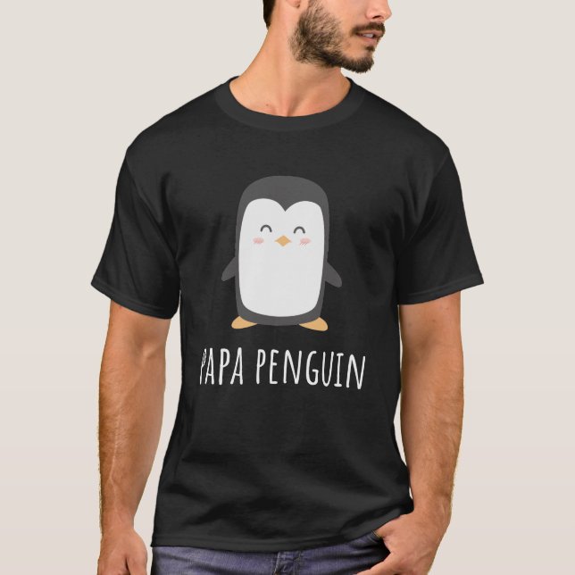 Penguin Pappa T-Shirt-Funny och Cute Pappa Gift T Shirt (Framsida)