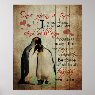 Penguin Par Gång vid en bröllopsgåva Poster