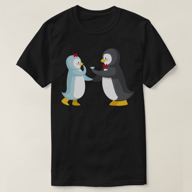 PENGUIN PAR GIFT Bröllop-årsfirma Engagemen T Shirt (Design framsida)