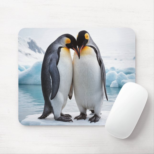 Penguin par på ett isberg musmatta (Med mus)