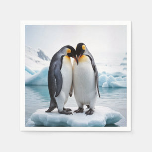 Penguin par på ett isberg pappersservett