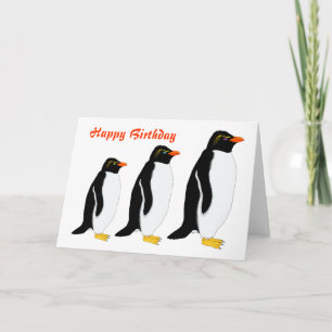 Penguin Parad Birthday Kort