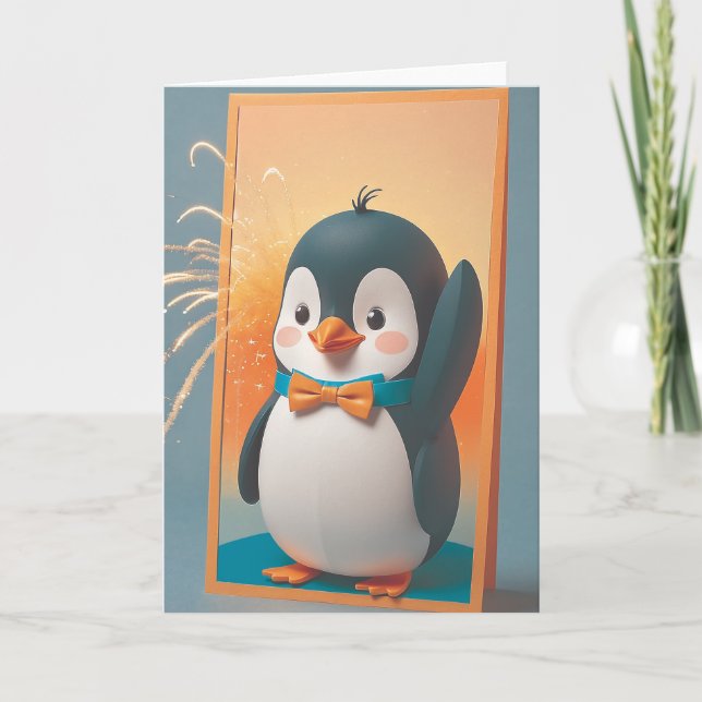 Penguin Party Attire Kort (Framsida)