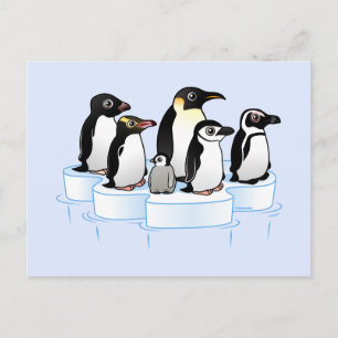 Penguin Party Inbjudan Vykort