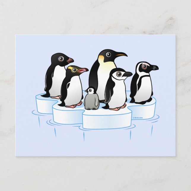 Penguin Party Inbjudan Vykort (Framsida)