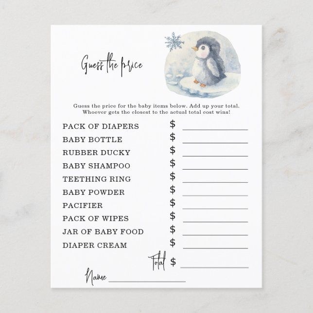 Penguin - Party-spel | Prist gissningsspel (Framsida)